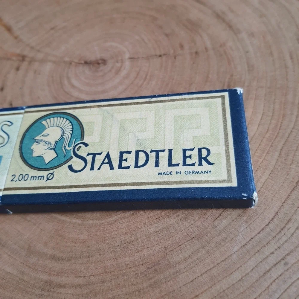 Vintage Mars Staedtler Lumograph Drawing Leads 2H in Wooden Box made in Germany